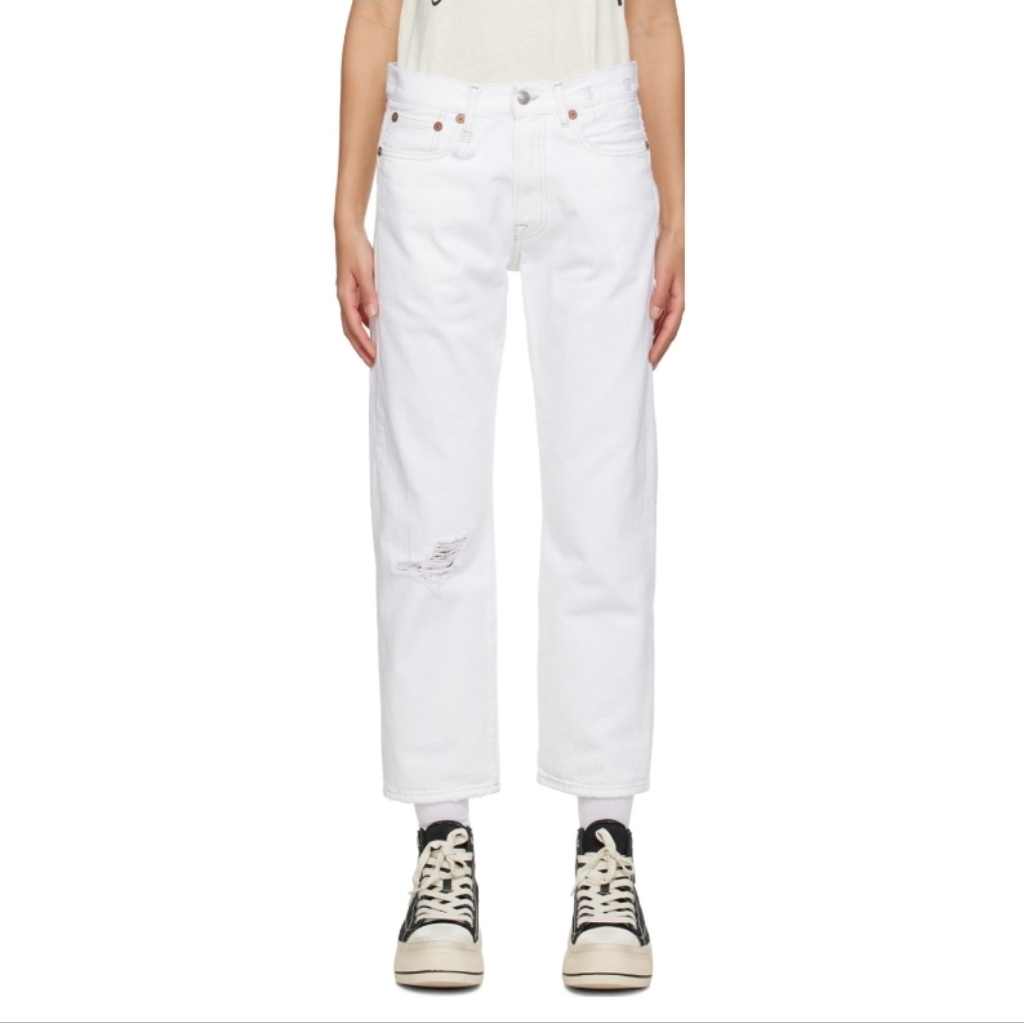 R13 Holden White Boyfriend Jean Size 24